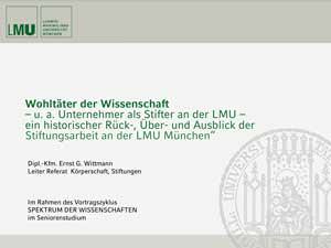 Wittmann Ernst G. - Wohltäter der Wissenschaft