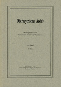  - Oberbayerisches Archiv - Band 109/2 - 1984