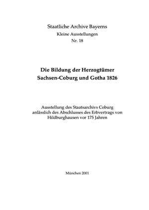 Nöth Stefan - Die Bildung der Herzogtümer Sachsen-Coburg und Gotha 1826
